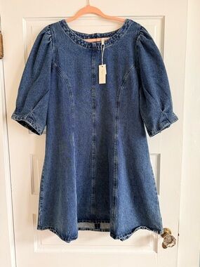Rylee + Cru Denim Puff-Sleeve Dress